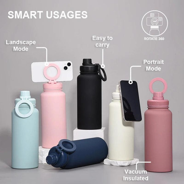 Elberry Insulated Water Bottle with Phone Mount